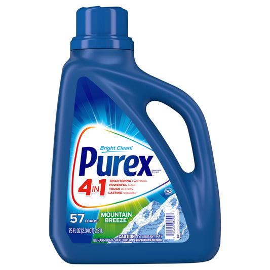 Purex Liquid Laundry Detergent, Mountain Breeze, 75 Fluid Ounces, 57 Loads
