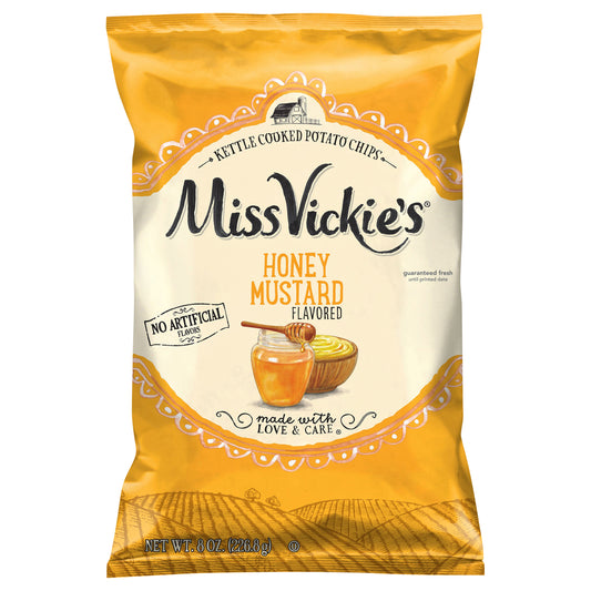 Miss Vickie's Kettle Cooked Potato Chips Honey Mustard Flavored 8 Oz