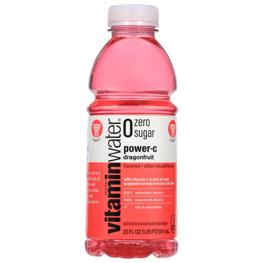 Vitaminwater Zero Sugar Power-C Dragonfruit Nutrient Enhanced Water Beverage 20 fl oz