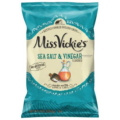 Miss Vickie's Kettle Cooked Potato Chips Sea Salt & Vinegar Flavored 8 Oz