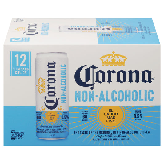 Corona Non-Alcoholic Malt Beverage 12 - 12 fl oz Slim Cans