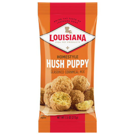 Louisiana Fish Fry Products Homestyle Hush Puppy Seasoned Cornmeal Mix 7.5 oz