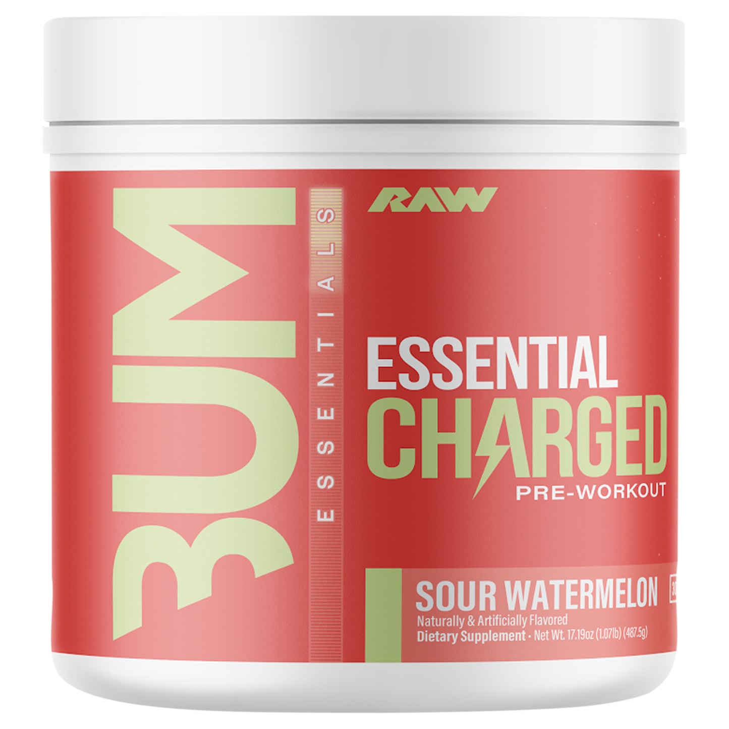 Raw Essential Charged Sour Watermelon Pre-Workout 17.19 oz