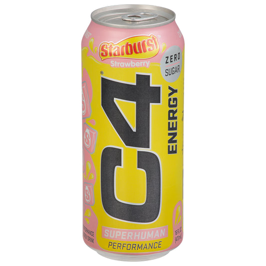 C4 Zero Sugar Performance Starburst Strawberry Energy Drink 16 fl oz