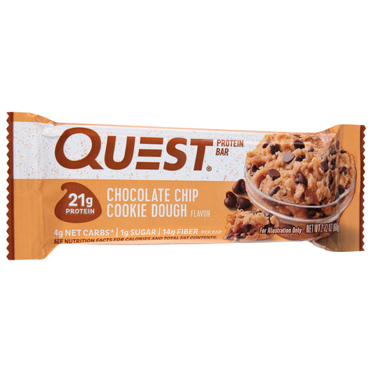 Quest Chocolate Chip Cookie Dough Flavor Protein Bar 2.12 oz