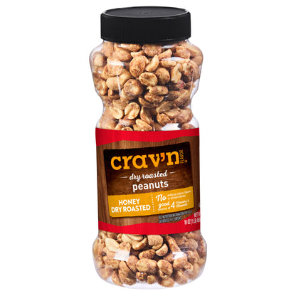 Crav'n Flavor Honey Dry Roasted Peanuts 16 oz