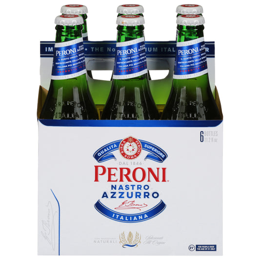 Peroni Nastro Azzurro Beer 6 - 11.2 fl oz Bottles