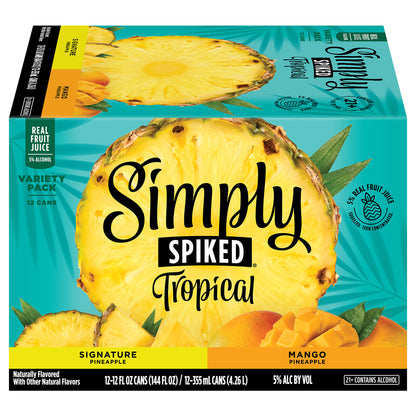 Simply Spiked Tropical Signature Pineapple/Mango Pineapple Beer Variety Pack 12 - 12 fl oz Cans