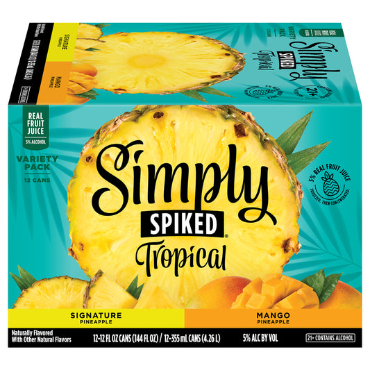 Simply Spiked Tropical Signature Pineapple/Mango Pineapple Beer Variety Pack 12 - 12 fl oz Cans