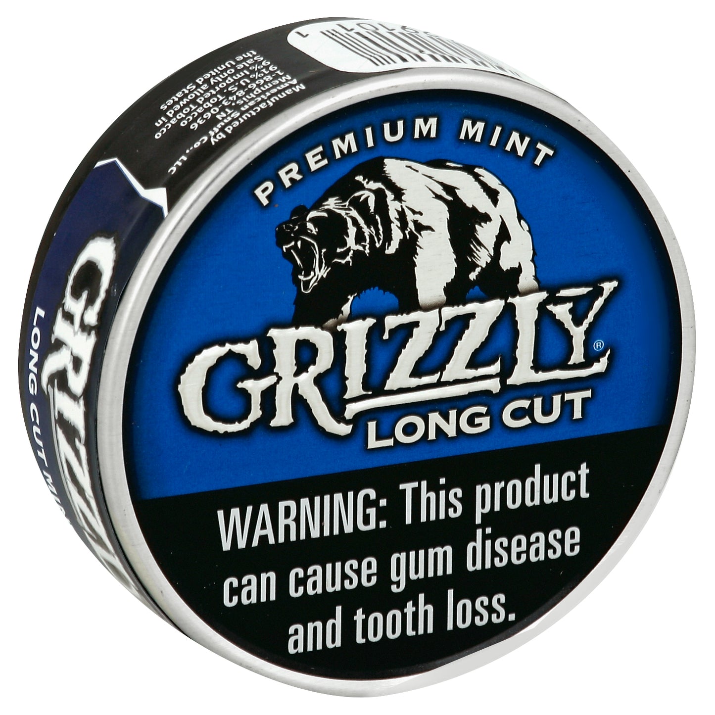 Grizzly Snuff 1.2 oz - LONG CUT PREMIUM MINT