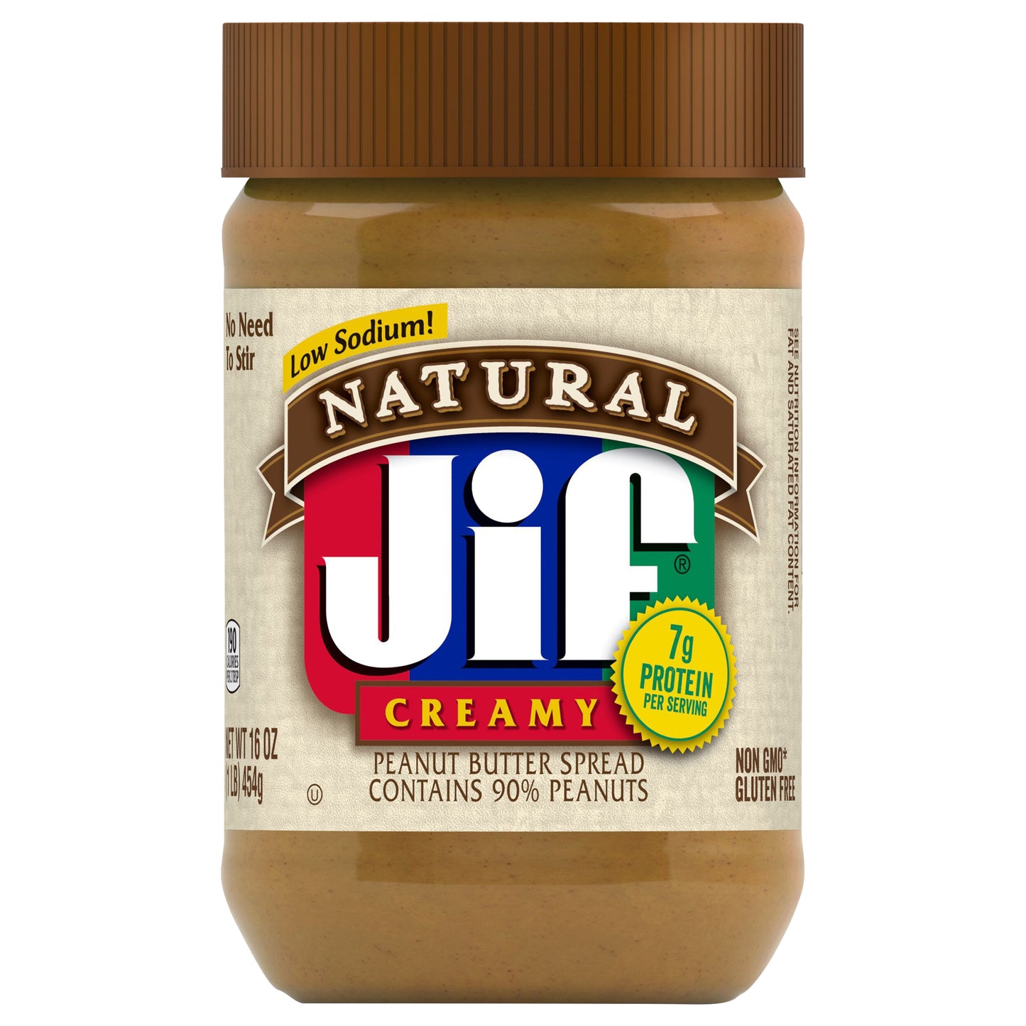 Jif Natural Creamy Peanut Butter Spread, 16-Ounce Jar