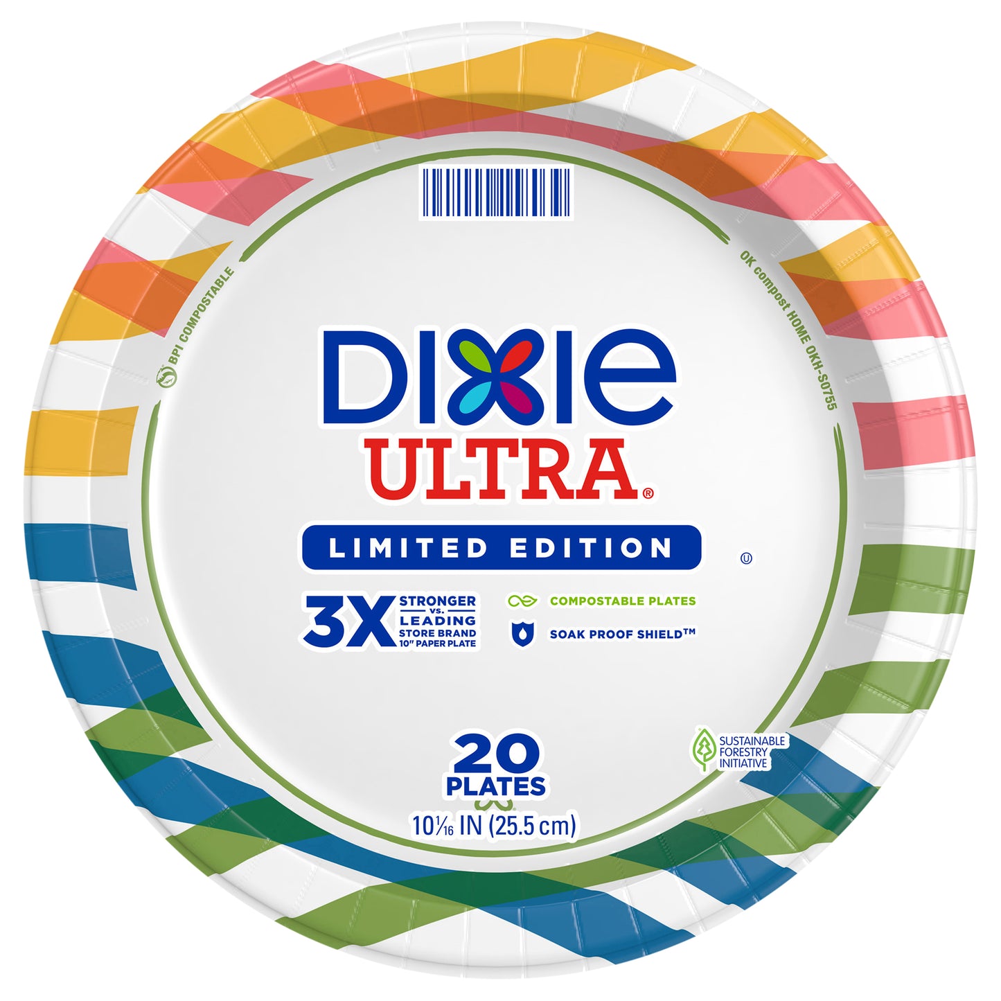 DIXIE ULTRA® COMPOSTABLE 10 INCH PLATES, 20 COUNT
