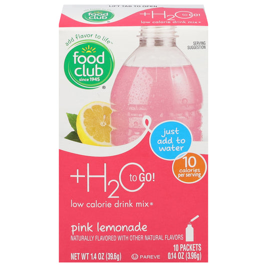Food Club Low Calorie Pink Lemonade Drink Mix 10 ea
