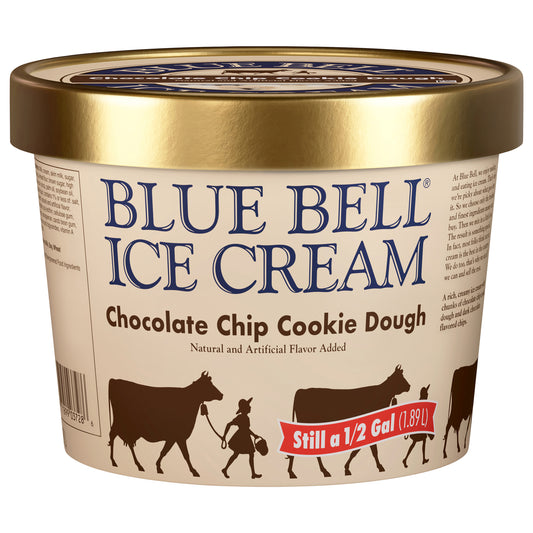 Blue Bell Chocolate Chip Cookie Dough Ice Cream 0.5 gal
