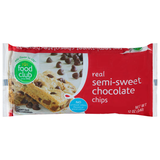 Food Club Semi-Sweet Chocolate Chips 12 oz