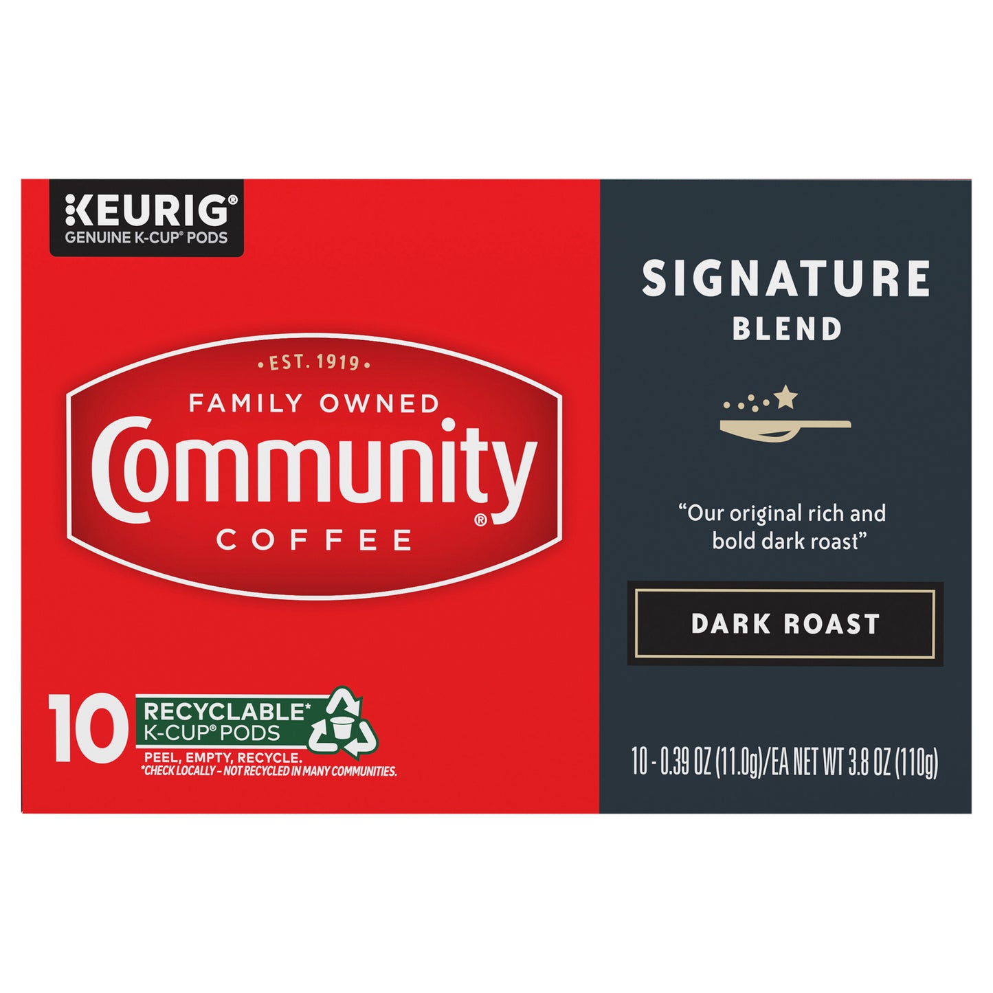 Community® Coffee Signature Blend Dark Roast Keurig® K-Cup® Pods 10 ct Box