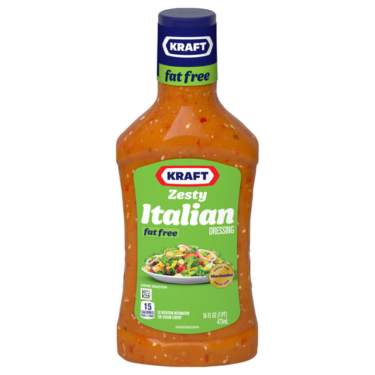 Kraft Zesty Italian Fat Free Salad Dressing, 16 fl oz Bottle