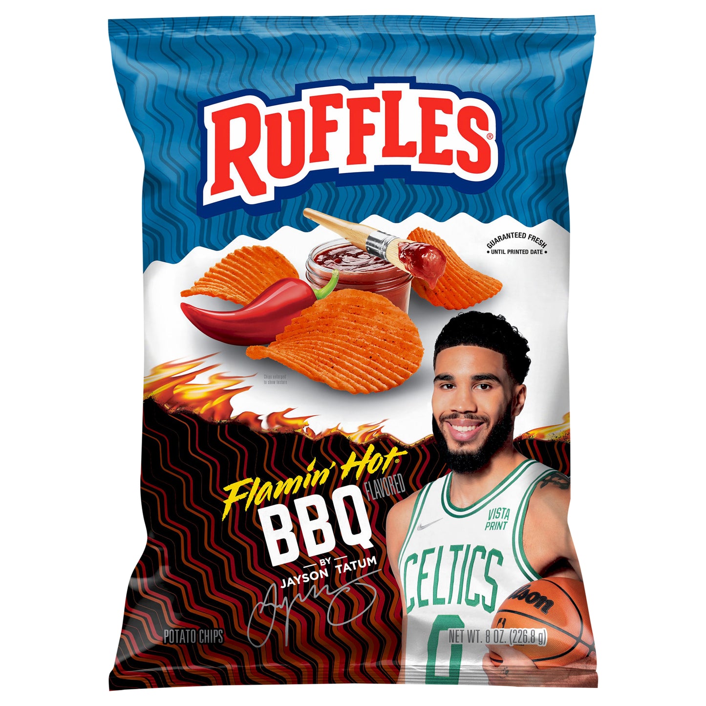 Ruffles Potato Chips Flamin' Hot BBQ Flavored 8 Oz