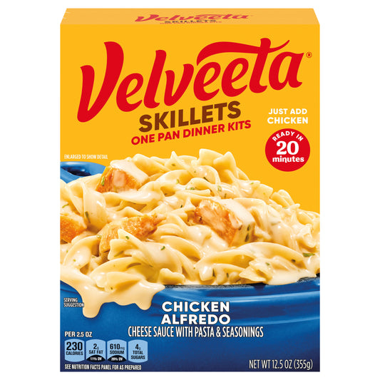 Velveeta Skillets Chicken Alfredo One Pan Dinner Kit, 12.5 oz Box