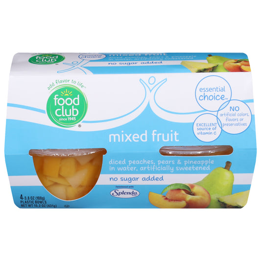 Food Club Essential Choice No Sugar Added Mixed Fruit 4 ea