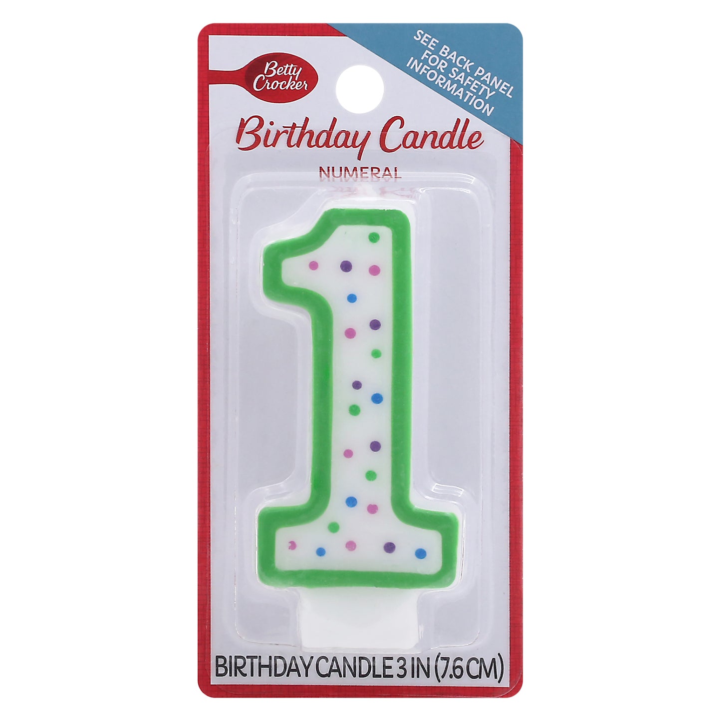 Betty Crocker 3 Inch Numeral 1 Birthday Candle 1 ea