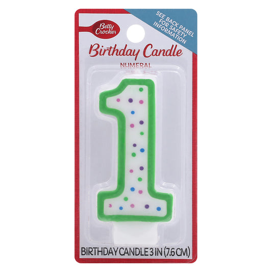 Betty Crocker 3 Inch Numeral 1 Birthday Candle 1 ea