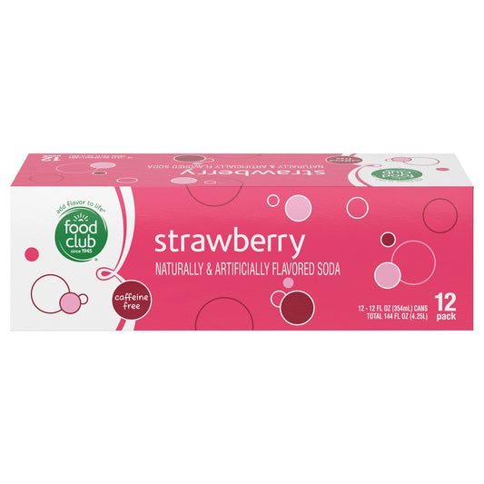 Food Club Strawberry Soda 12 Pack