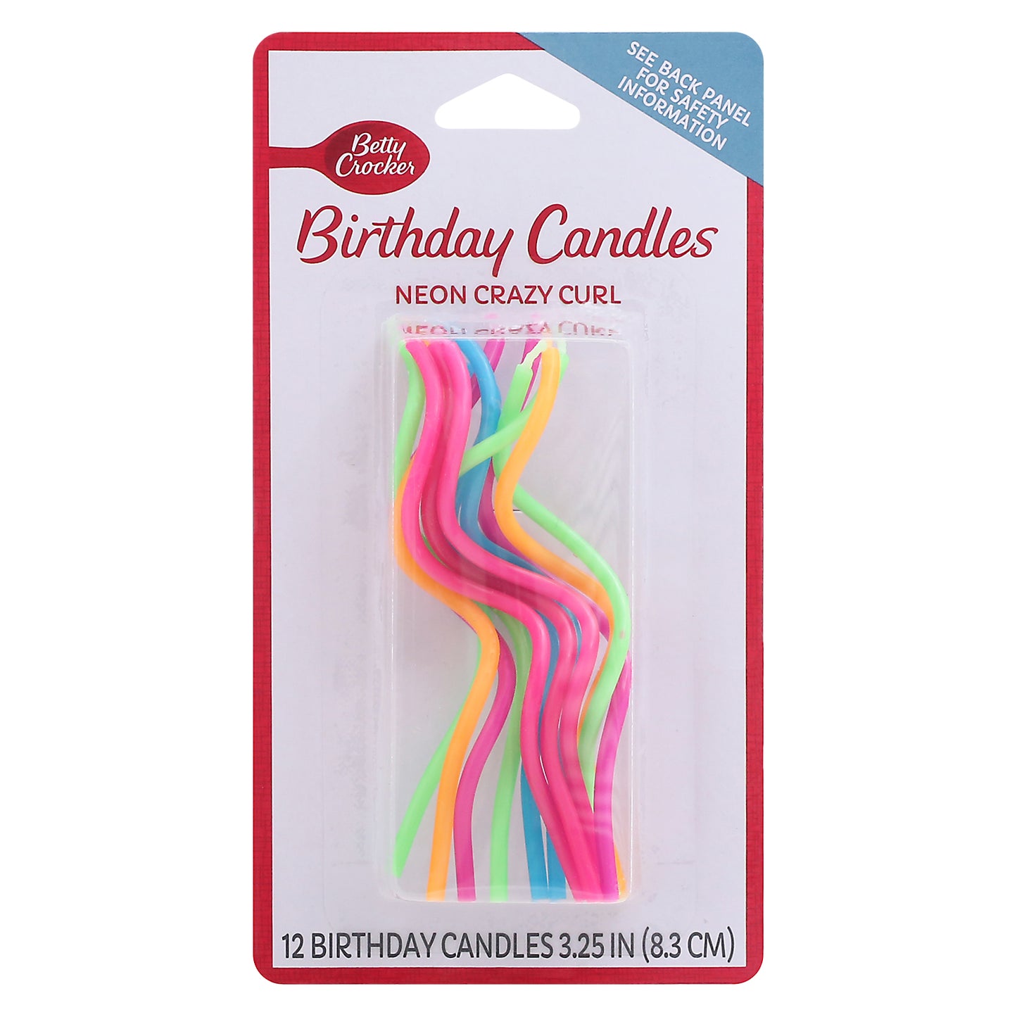 Betty Crocker 3.25 Inch Neon Crazy Curl Birthday Candles 12 ea
