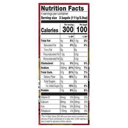 Dave's Killer Bread Plain Awesome Mini Bagels, Organic Bagels, 4g Protein per Bagel, 12 Count