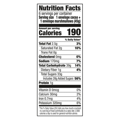 Swiss Miss Marshmallow Lovers Hot Cocoa Mix, 6 Count Hot Cocoa Mix Packets (8 Pack)