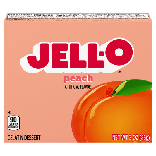 Jell-O Peach Artificially Flavored Gelatin Dessert Mix, 3 oz Box