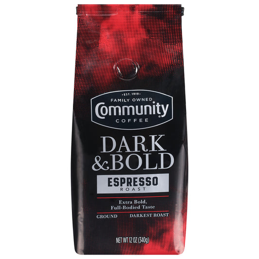 Community Coffee Dark & Bold Darkest Roast Ground Espresso Roast Coffee 12 oz