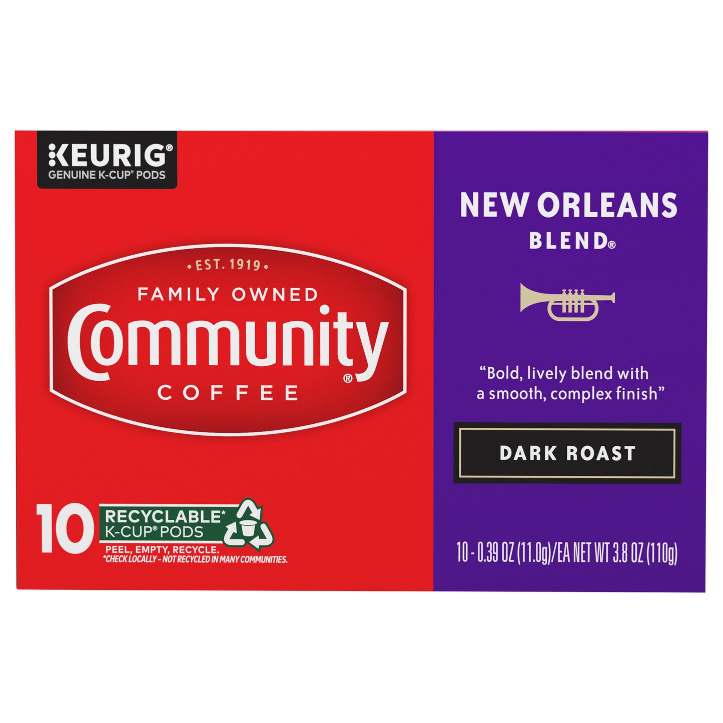 Community® Coffee New Orleans Blend® Dark Roast Keurig® K-Cup® Pods 10 ct Box