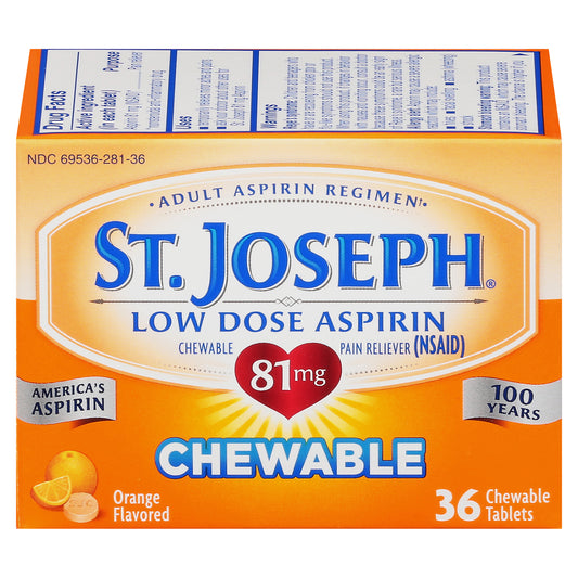 St. Joseph 81 mg Low Dose Chewable Orange Flavored Aspirin Tablets 36 ea