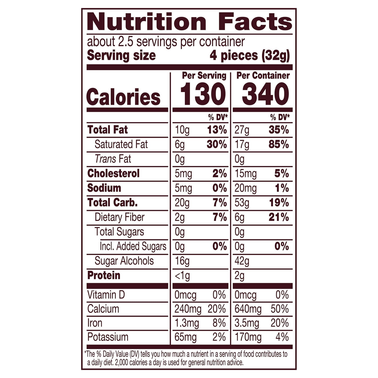 HERSHEY'S Zero Sugar Chocolate Candy Bag, 3 oz
