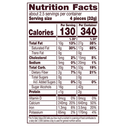 HERSHEY'S Zero Sugar Chocolate Candy Bag, 3 oz