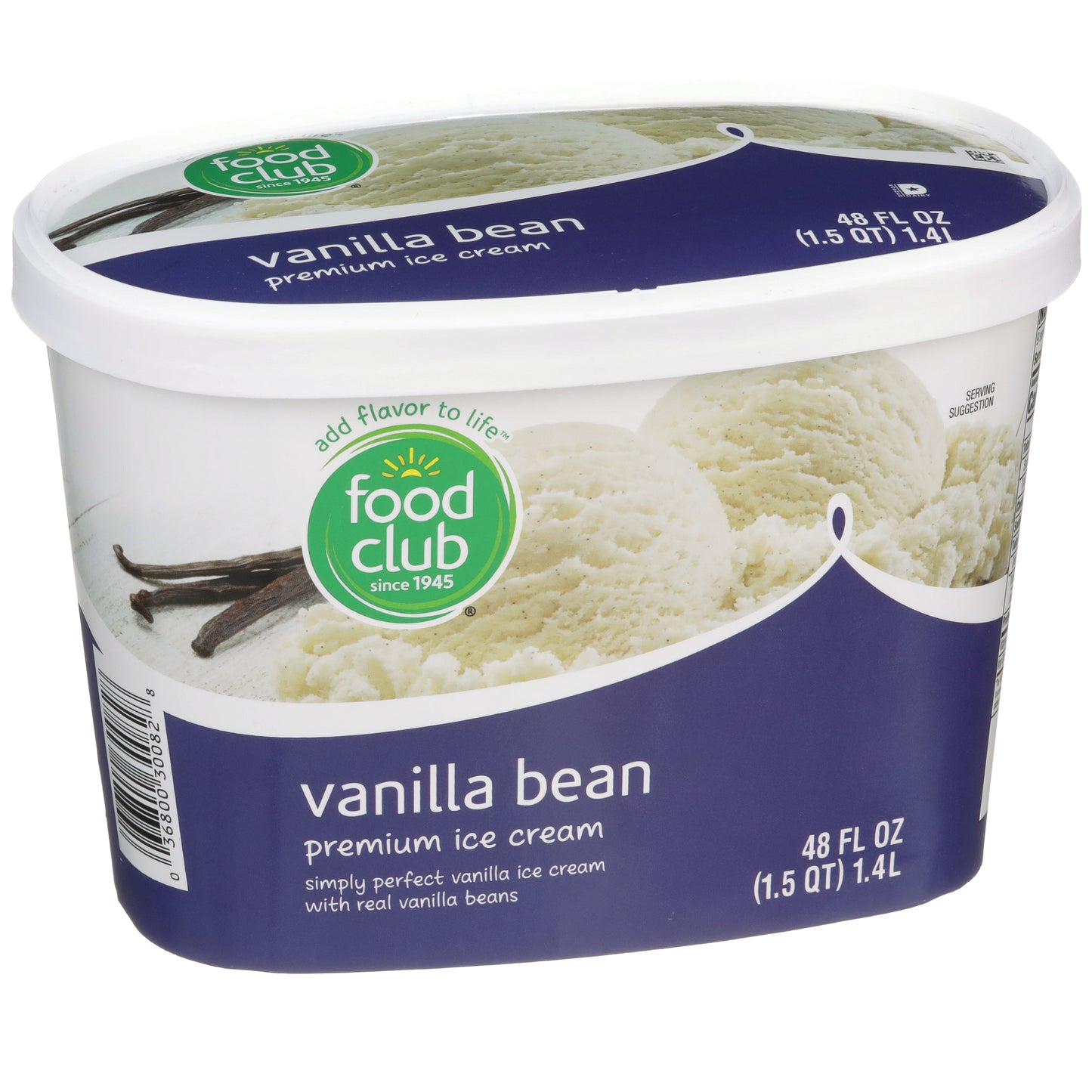 Food Club Vanilla Bean Simply Perfect Vanilla Premium Ice Cream With Real Vanilla Beans