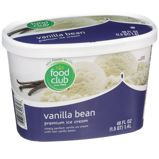 Food Club Vanilla Bean Simply Perfect Vanilla Premium Ice Cream With Real Vanilla Beans