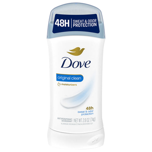 Dove Invisible Solid Antiperspirant Deodorant Stick Original Clean, 2.6 Oz