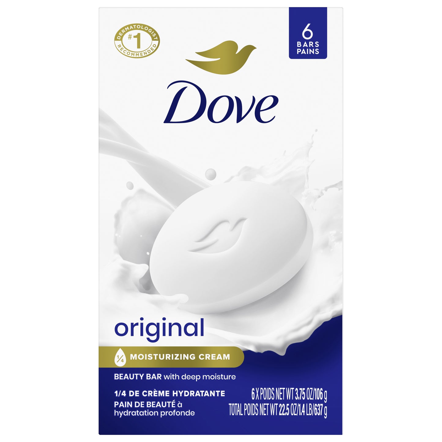 Dove Beauty Bar Beauty Bar Soap Original, 3.75 Oz
