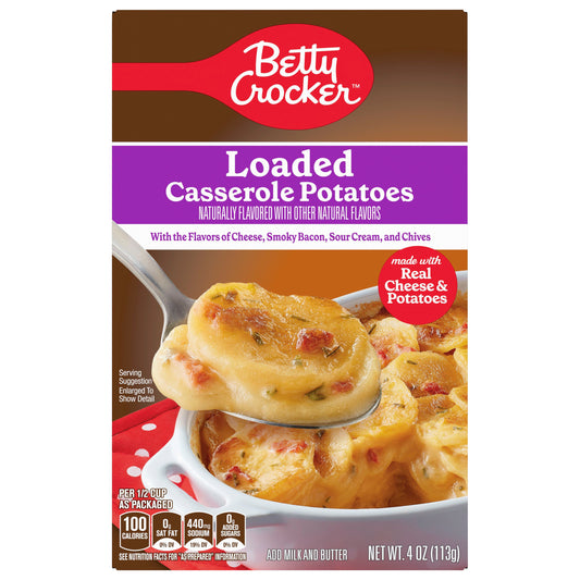 Betty Crocker Loaded Casserole Potatoes, Made With Real Cheese, 4 oz Box