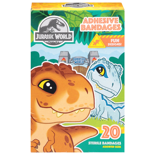 Jurassic World Sterile Assorted Sizes Adhesive Bandages 20 Each