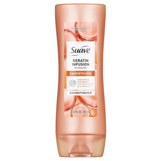 Suave Keratin Infusion Smoothing Conditioner For Frizzy Hair, 48HR Frizz Control, 12.6 FL OZ