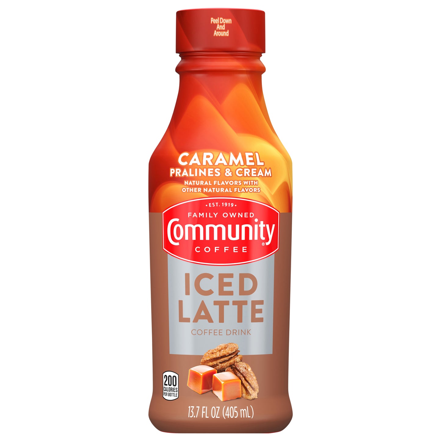 Community Coffee Caramel Pralines and Cream Iced Latte RTD 13.7 fl oz Bottle