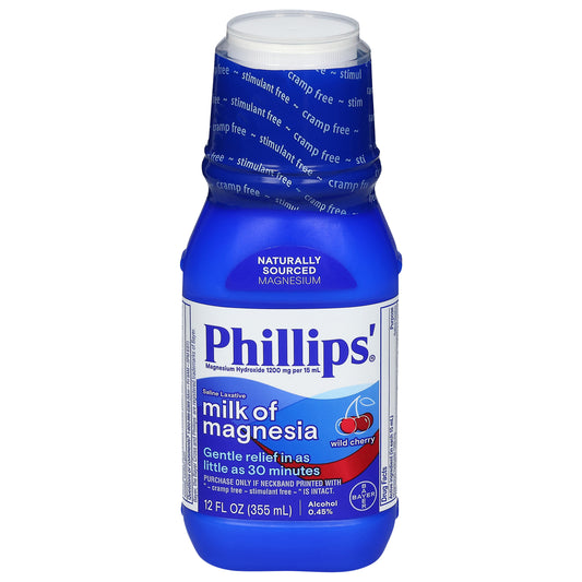 Phillips' Saline Milk of Magnesia Wild Cherry Laxative 12 fl oz