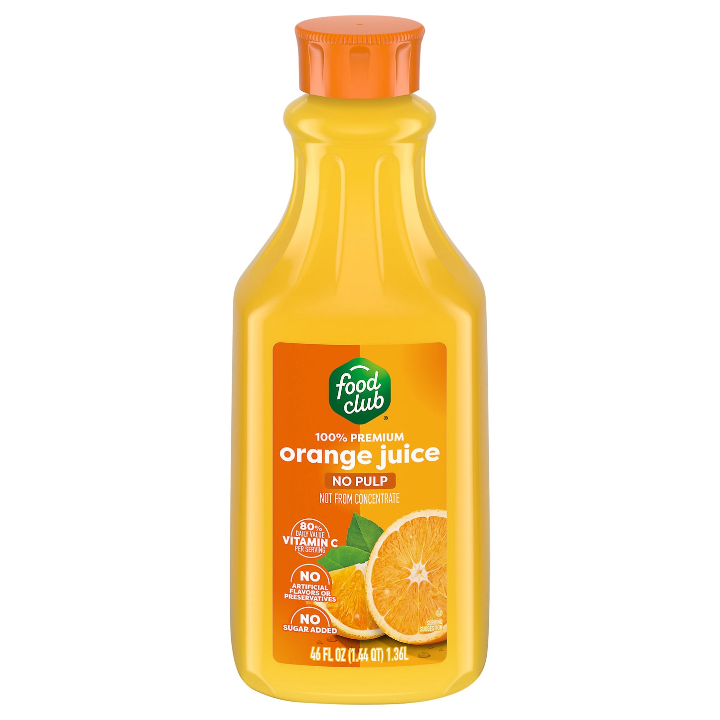 Food Club 100% Premium No Pulp Orange Juice 46 fl oz