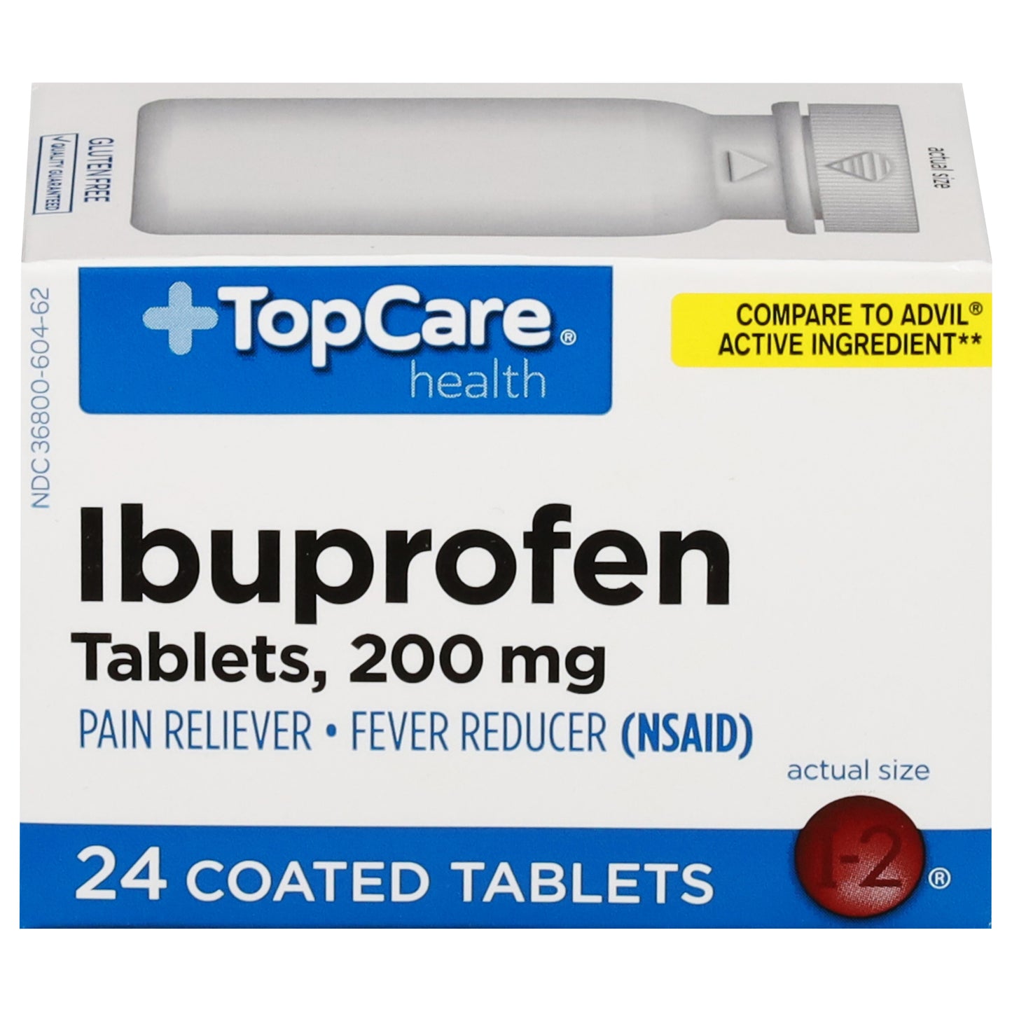 TopCare Health 200 mg Ibuprofen 24 Coated Tablets