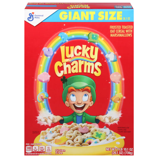 Lucky Charms Gluten Free Cereal with Marshmallows, 26.1 OZ Giant Size Box