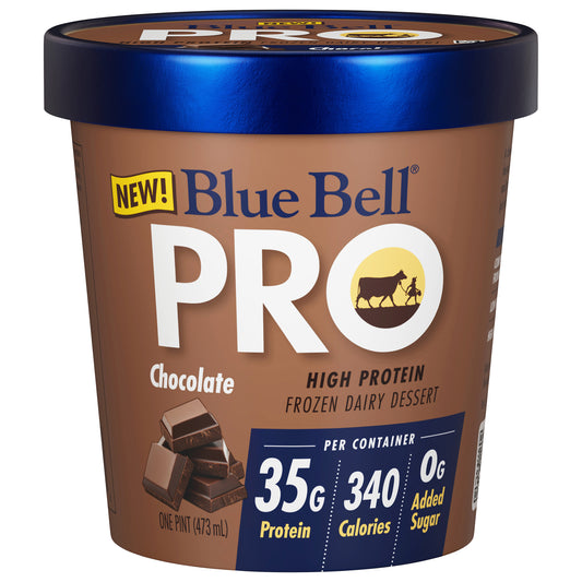 Blue Bell Pro High Protein Chocolate Frozen Dairy Dessert 1 pt