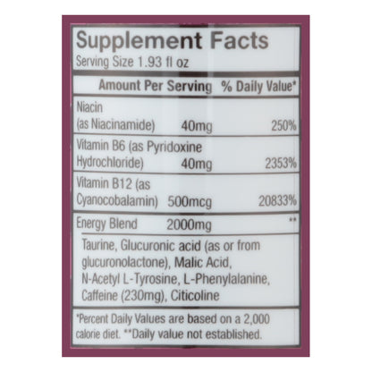 5-Hour Energy Sugar Free Extra Strength Grape Ginger Lime Flavor Vitamins 1.93 fl oz